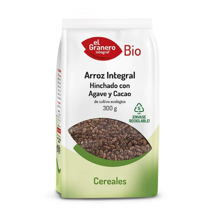 copos, mueslis y salvados ARROZ INTEGRAL HINCHADO CON AGAVE Y CACAO BIO 300G