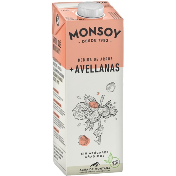 bebidas BEBIDA DE ARROZ CON AVELLANA BIO 1L