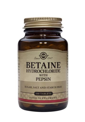 antioxidantes BETAINA CLORHIDRATO CON PEPSINA 100comp