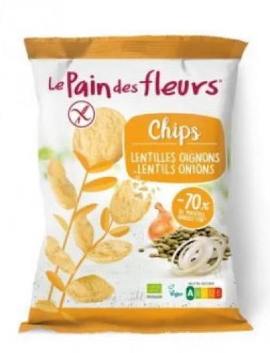 aperitivos y frutos secos CHIPS DE LENTEJAS CON CEBOLLA BIO 50GR