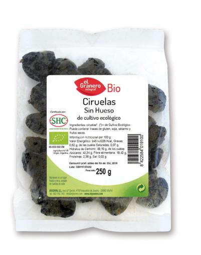 aperitivos y frutos secos CIRUELAS SIN HUESO BIO, 250 g