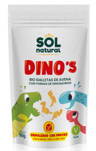 repostería y chocolates DINO´S GALLETAS DE AVENA Y FRUTA BIO 90GR