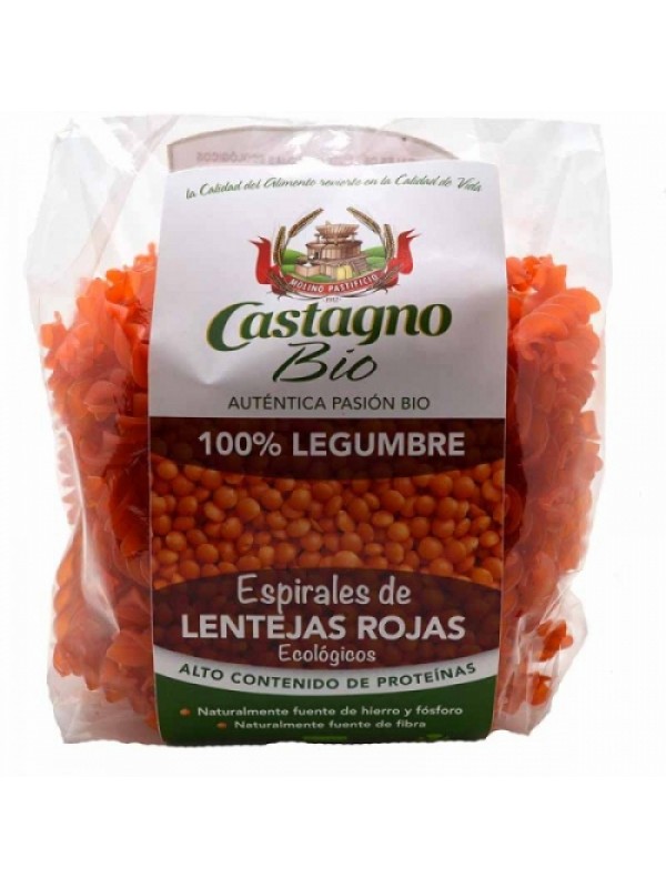 arroz y pasta ESPIRALES LENTEJA ROJA 250grs BIO