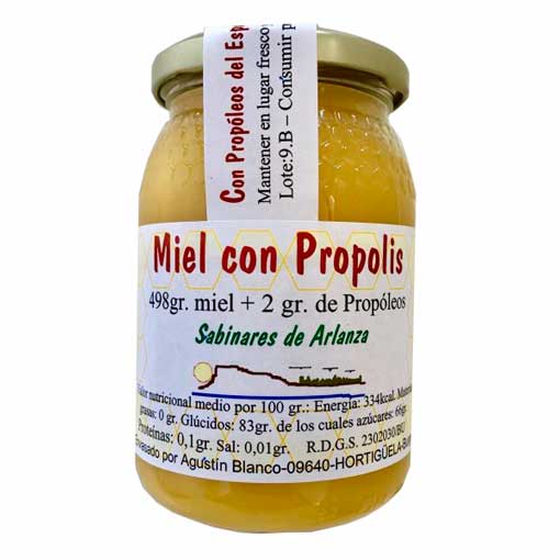 miel y polen MIEL CON PROPOLEO 1/2 kg