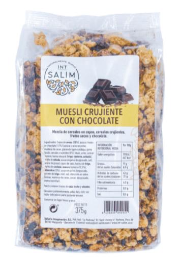 copos, mueslis y salvados MUESLI CRUJIENTE DE CHOCOLATE 375GRS