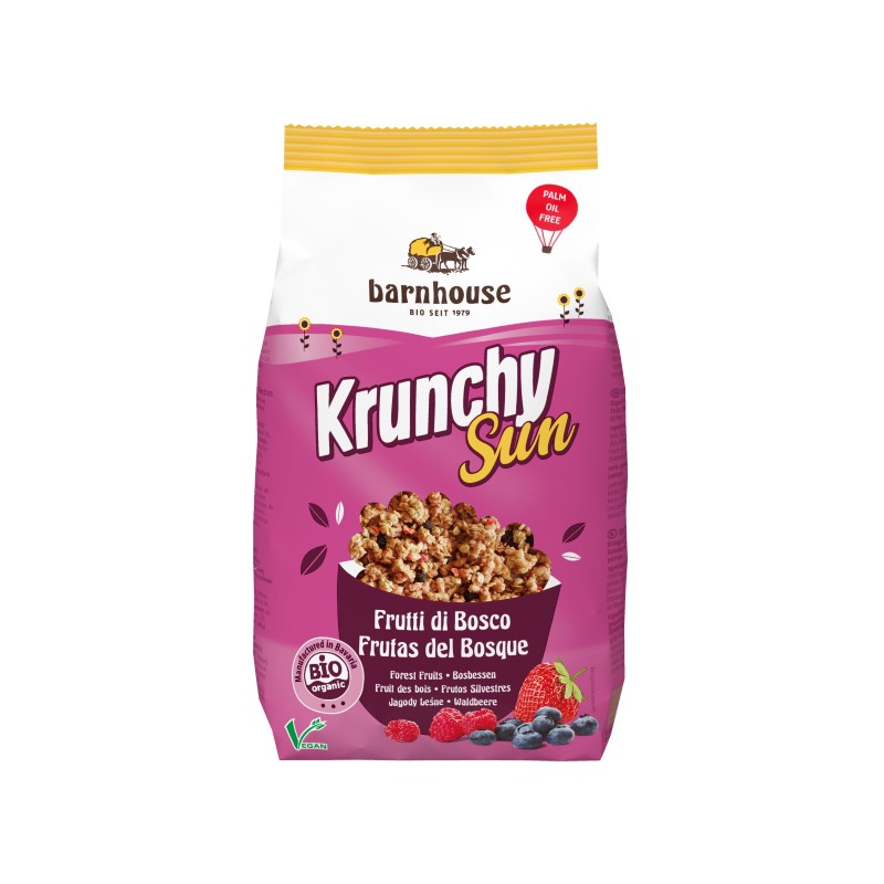 copos, mueslis y salvados MUESLI KRUNCHY SUN FRUTAS DEL BOSQUE 750GR BIO