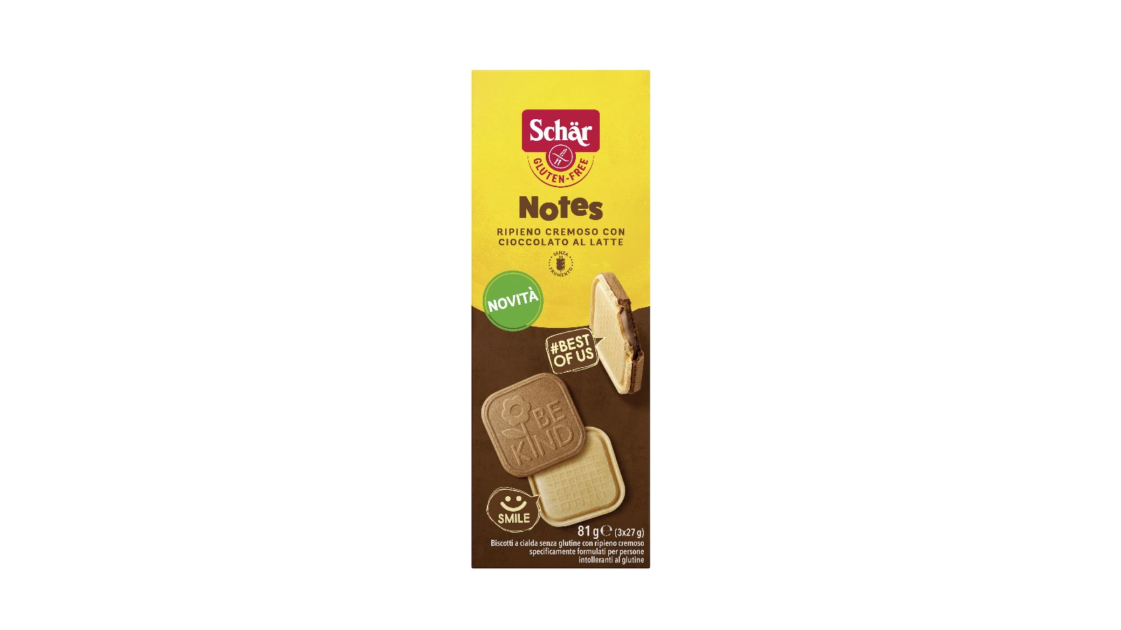 celiacos NOTES -GALLETA DE BARQUILLO CON RELLENO CREMOSO 81GR