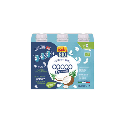 bebidas PACK BEBIDA DE COCO SIN AZUCAR BIO 3x250ML