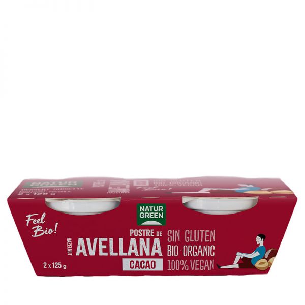 postres POSTRE AVELLANA CACAO 2 X 125 g BIO S/G VEG