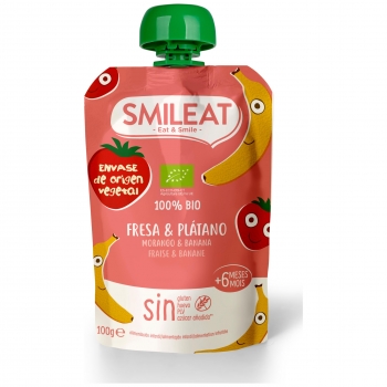 alim infantil Pouch de Fresa y Platano Ecologico (100g)