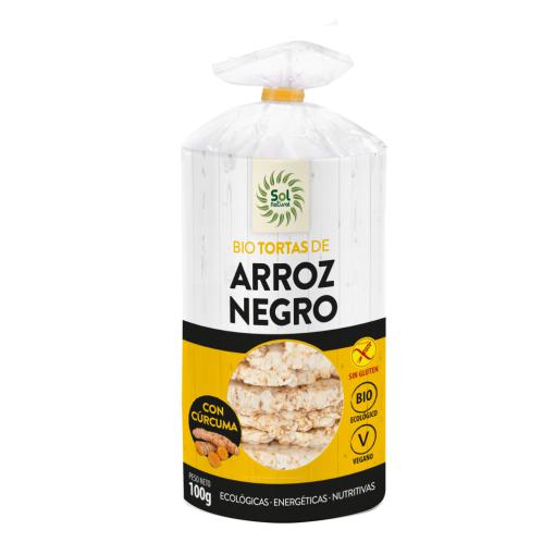 aperitivos y frutos secos TORTAS ARROZ NEGRO Y CURCUMA S/G BIO 100GR