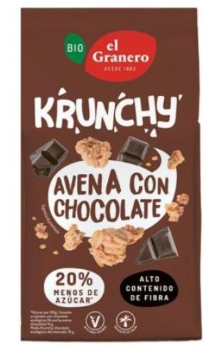 copos, mueslis y salvados KRUNCHY AVENA CHOCOLATE BIO 375 GRS