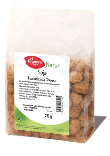 comida macrobiótica SOJA TEXTURIZADA GRUESA, 250 g