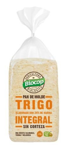 pan PAN DE MOLDE TRIGO INTEGRAL SIN CORTEZA BIO 300G