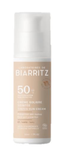 línea facial CREMA FACIAL SOLAR SPF50 COLOR 01 IVORY BIO 50ML