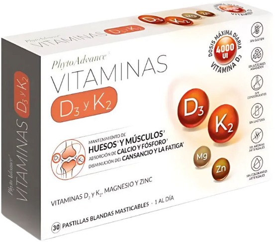 vitaminas VITAMINAS D3 Y K2 30 PASTILLAS BLANDAS MASTICABLES