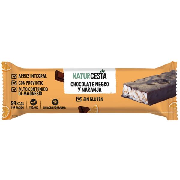 aperitivos y frutos secos BARRITA ARROZ CHOCOLATE NEGRO Y MARANJA SIN GLUTEN 18G