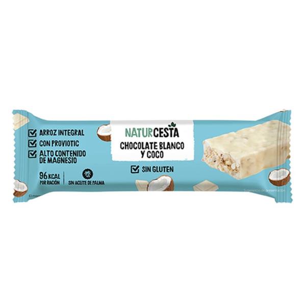 aperitivos y frutos secos BARRITA CHOCOLATE BLANCO Y COCO SIN GLUTEN 18GR