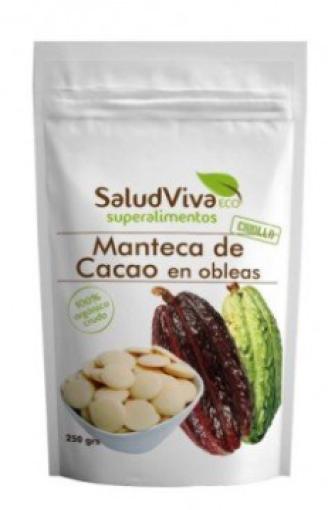 repostería y chocolates MANTECA DE CACAO EN OBLEAS S/G ECO 250G