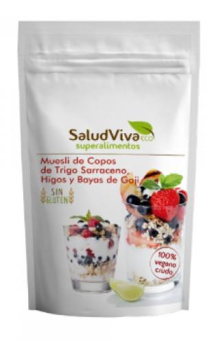 copos, mueslis y salvados MUESLI COPOS SARRACENO HIGOS Y BAYAS GOJI VEG 350 GRS