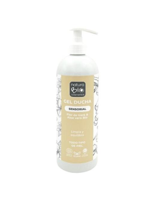 línea corporal GEL DUCHA SENSORIAL FLOR TIARE & ALOE VERA BIO 740ML
