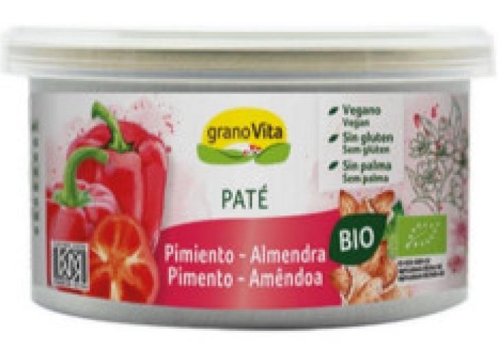 patés y carnes vegetales PATE DE PIMIENTO ASADO Y ALMENDRA BIO, 125 g